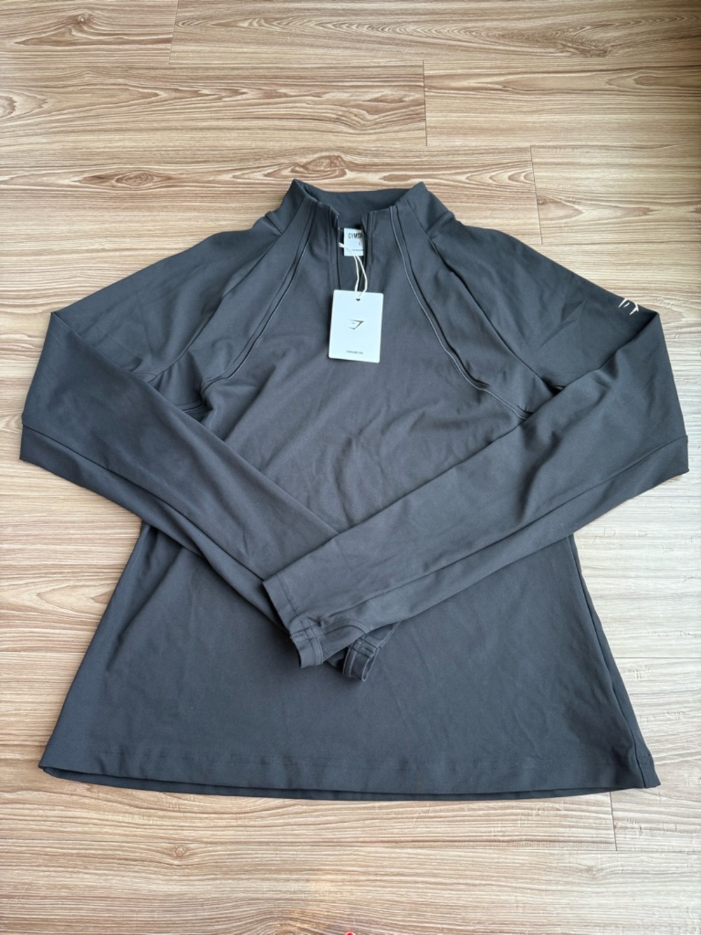 Gymshark Black 1/4 Zip Performance Top – Women’s Large (Slim Fit) – NWT
